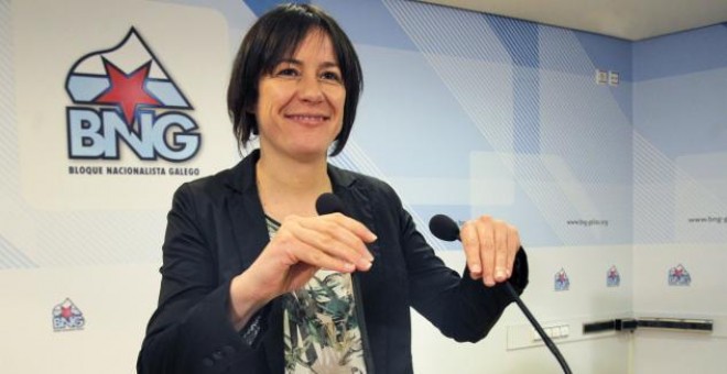 Ana Pontón, candidata del Bloque Nacionalista Galego (BNG), en un mitín. EFE/Archivo