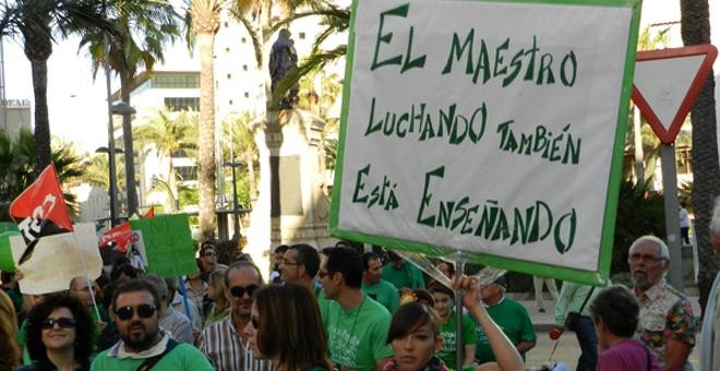 Profesores manifestándose en la Marea Verde de Madrid. IZQUIERDADIARIO.ES