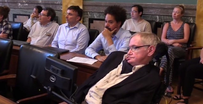 Stephen Hawking asiste al acto en el que se saldó la apuesta sobre la supersimetría en la Academia Niels Bohr.- ACADEMIA DANESA DE CIENCIAS Y LETRAS