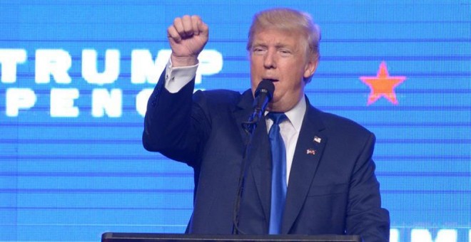 El candidato republicano a la presidencia de los Estados Unidos, Donald Trump, en Miami. / GIORGIO VIERA (EFE)