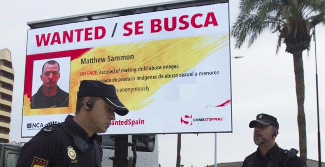 Fotografía de la campaña de difusión de los diez fugitivos británicos más buscados en España, entre los que figura Matthew Sammon, detenido hoy en Fuengirola (Málaga) gracias a la colaboración ciudadana. / EFE