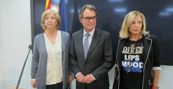 La exconsellera Irene Rigau, el expresidente Artur Mas y la exvicepresidenta Joana Ortega. EUROPA PRESS