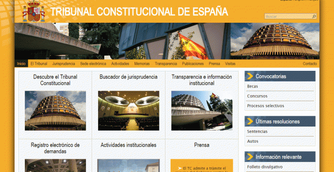 Nueva página web del Tribunal Constitucional.