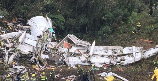 Restos del avión siniestrado. / EUROPA PRESS - POLICÍA DE ANTIOQUIA