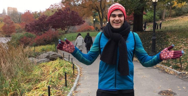 El atleta Bruno Hortelano en su reciente estancia en Nueva York.