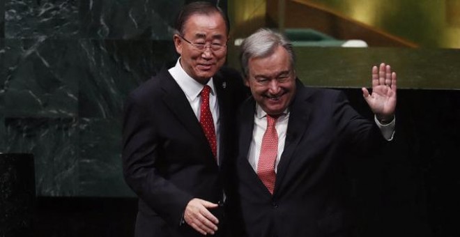 El ex primer ministro António Guterres jura el cargo como nuevo secretario general de la ONU. Reuters