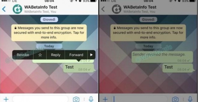 WhatsApp prueba la opción de 'revocar' los mensajes enviados. Europa Press