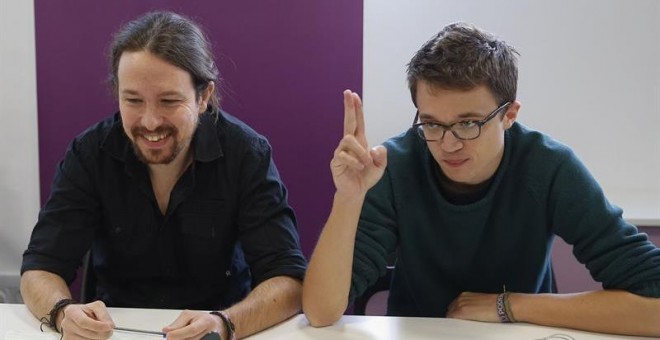 Pablo Iglesias e Íñigo Errejón, durante el Consejo Ciudadano de Podemos. / PACO CAMPOS (EFE)
