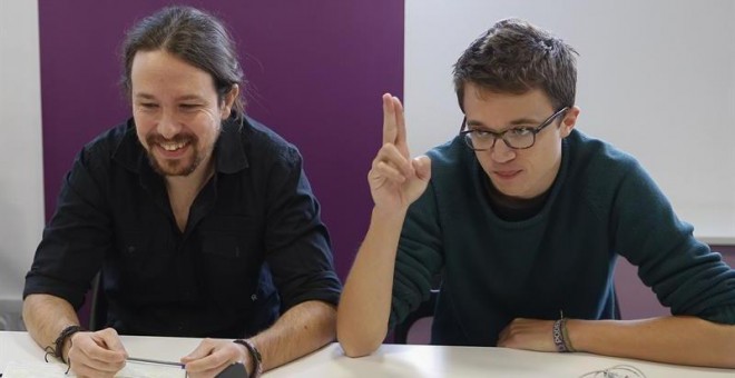 Pablo Iglesias e Íñigo Errejón, durante el Consejo Ciudadano de Podemos. / PACO CAMPOS (EFE)