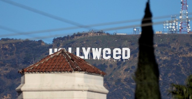 Así lucía esta mañana el cartel de 'Hollywood'. /REUTERS