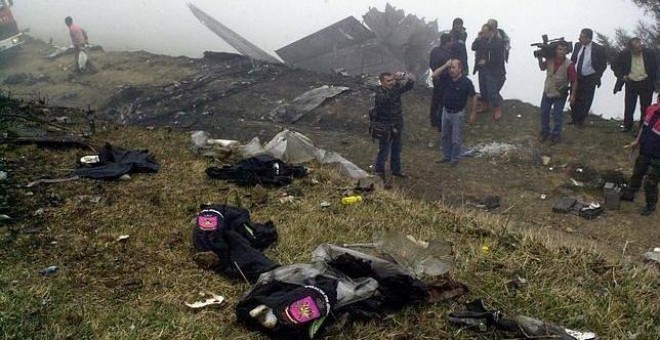 Imagen del lugar del accidente del Yak-42 en el monte Pilav (Turquía), en mayo del 2003.