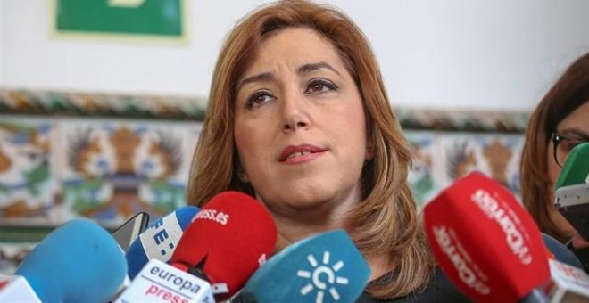 La presidenta de la Junta de Andalucía, Susana Díaz, en unas declaciones a los medios. E.P.