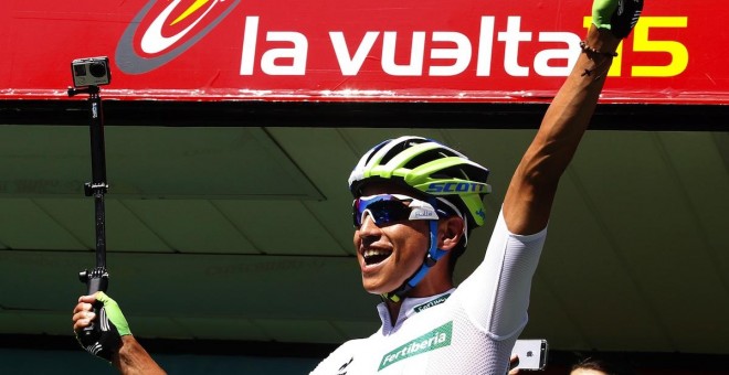 Esteban Chaves, protagonista de la Vuelta a Espanya 2015 que va viure una etapa completament andorrana. Jose Jordan / AFP