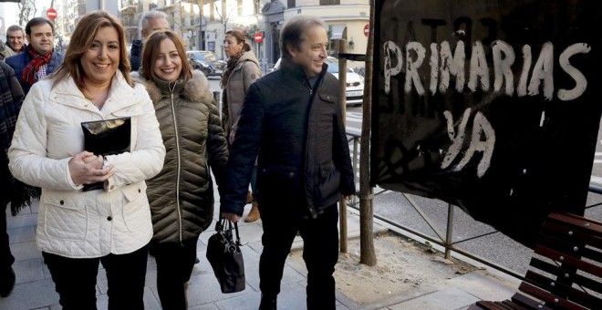 Susana Díaz, a su llegada a la reunión del Comité Federal. EFE