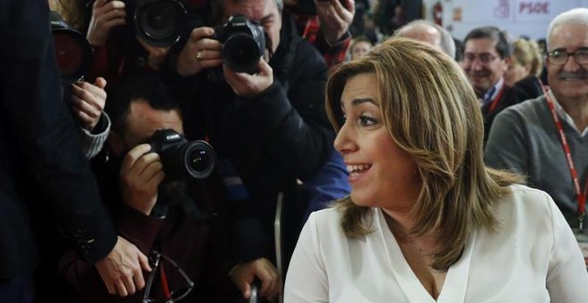 Susana Díaz, a su llegada al Comité Federal del PSOE. EFE/Chema Moya