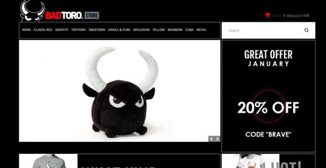 Imagen de la tienda online de productos 'Badtoro'.