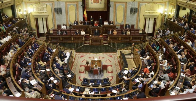 El pleno del Congreso de los Diputados durante la investidura de Mariano Rajoy. CONGRESO