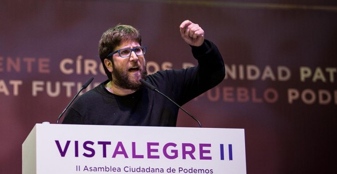 Miguel Urbán y Teresa Rodríguez en Vistalegre II. JAIRO VARGAS