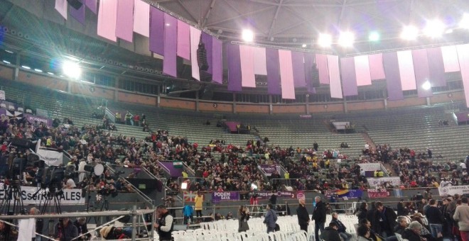 La antigua plaza de toros de Vistalegre este domingo, en la última jornada de la segunda Asamblea Ciudadana de Podemos