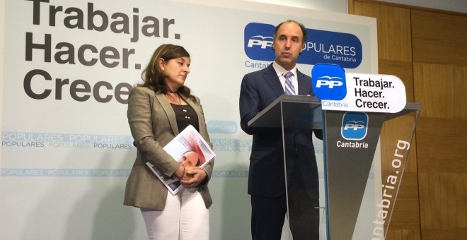 Ignacio Diego, presidente del PP cántabro en una comparencia. EUROPA PRESS