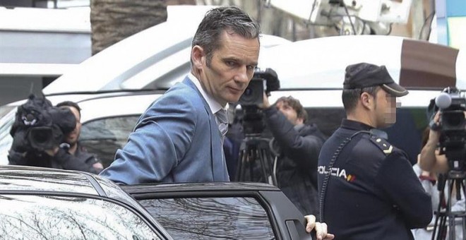 El marido de la infanta Cristina, Iñaki Urdangarin, llega a la Audiencia de Palma. - EFE