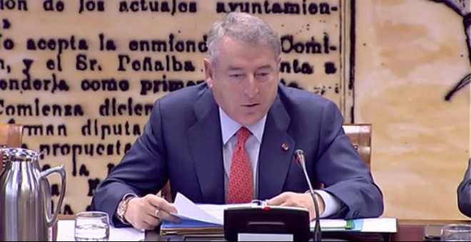 José Antonio Sánchez, presidente de RTVE, durante su comparecencia ante la Comisión Mixtra de Control a RTVE