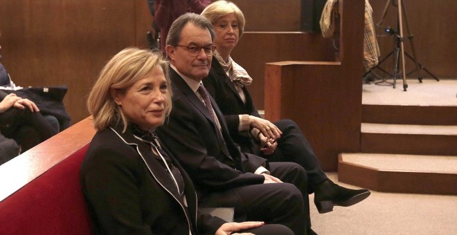 Artur Mas, Ortega y Rigau, durante el juicio en el TSJCat por el 9-N. E.P.