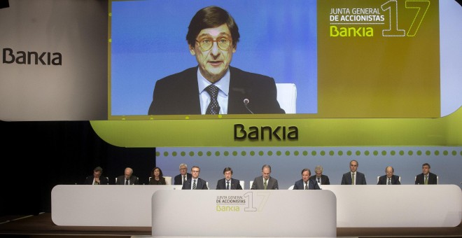 El presidente de Bankia Jose Ignacio Goirigolzarri, durante la junta de accionistas de la entidad en Valencia. EFE/Kai Försterling