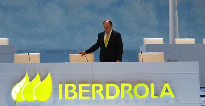 El presidente de Iberdrola, Ignacio Sanchéz Galán, al inicio de la Junta General de Accionistas de Iberdrola, en Bilbao. EFE/Luis Tejido