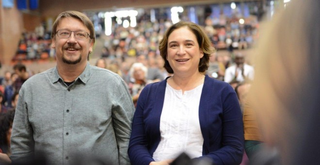 Ada Colau y Xavier Domènech en la Asamblea fundacional del nuevo partido catalán.