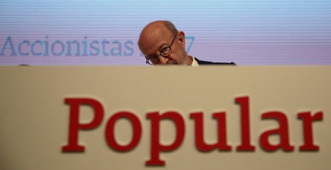El nuevo presidente del Banco Popular, Emilio Saracho, durante su primera junta de accionistas de la entidad. REUTERS/Juan Medina