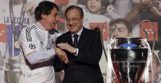 Ignacio González y Florentino Pérez, en un acto del Real Madrid. EFE