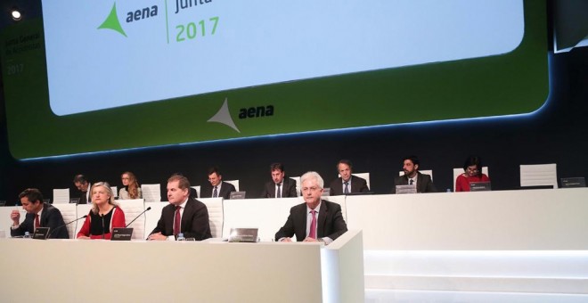 Vista general de la junta de accionistas de Aena. EFE/Fernando Villar