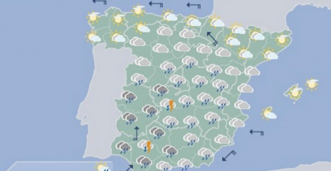 Mapa meteorológico del sábado.- AEMET