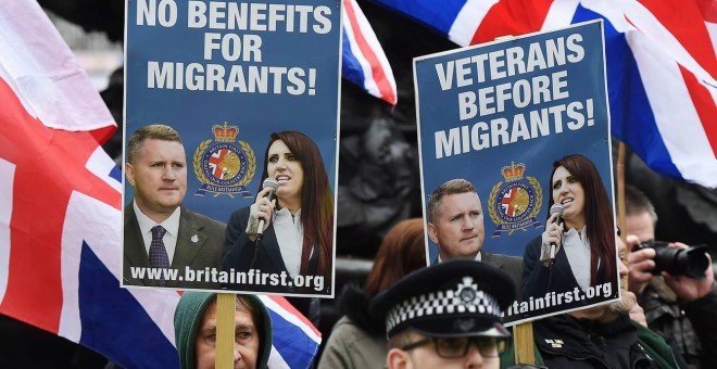 Manifestación xenófoba en Reino Unido. / EFE