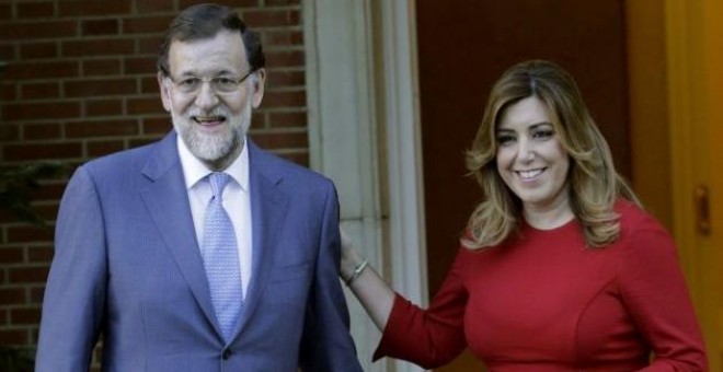 El presidente del Gobierno, Mariano Rajoy, y la presidenta de Andalucía, Susana Díaz, en la Moncloa. Archivo EFE