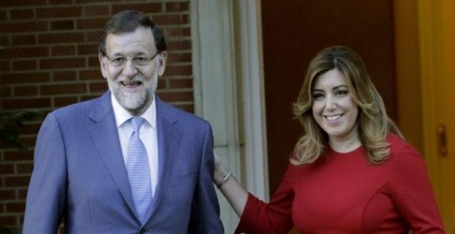 El presidente del Gobierno, Mariano Rajoy, y la presidenta de Andalucía, Susana Díaz, en la Moncloa. Archivo EFE