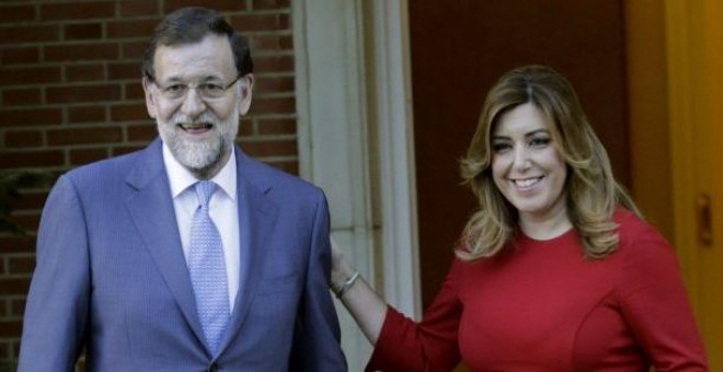 El presidente del Gobierno, Mariano Rajoy, y la presidenta de Andalucía, Susana Díaz, en la Moncloa. Archivo EFE