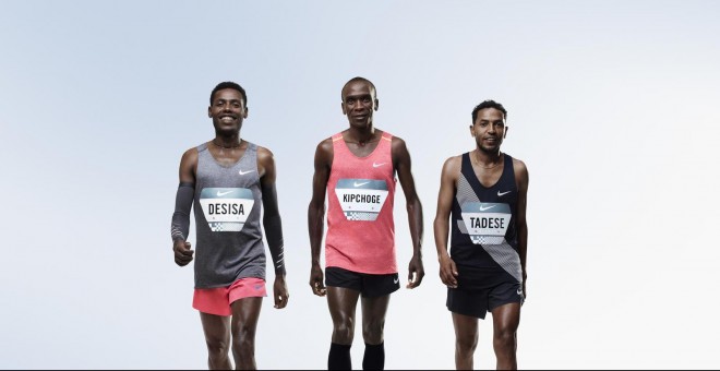 Els tres atletes protagonistes del repte 'Breaking2' / Nike