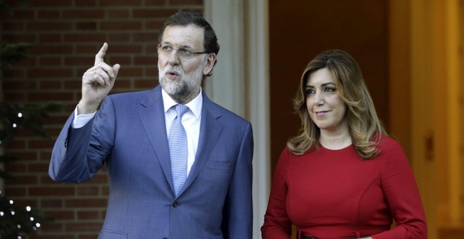 Imagen de archivo de Mariano Rajoy y Susana Díaz en La Moncloa. - EFE