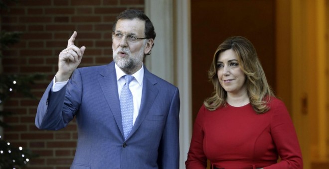 Imagen de archivo de Mariano Rajoy y Susana Díaz en La Moncloa. - EFE