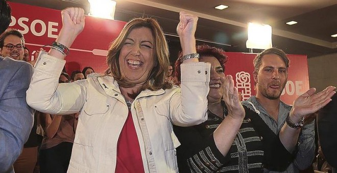 La presidenta de la Junta de Andalucía y candidata a la Secretaría general del PSOE, Susana Díaz, en Granada. /EFE
