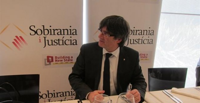 Puigdemont, a la conferència. EUROPA PRESS