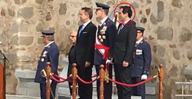 El secretario de Estado de Seguridad, José Antonio Nieto, en un homenaje a 'los caídos' franquistas.