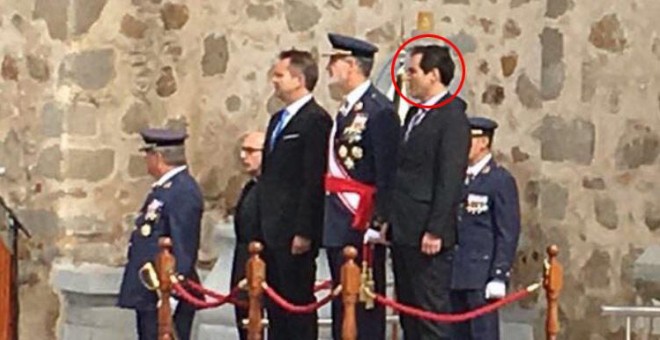 El secretario de Estado de Seguridad, José Antonio Nieto, en un homenaje a 'los caídos' franquistas.