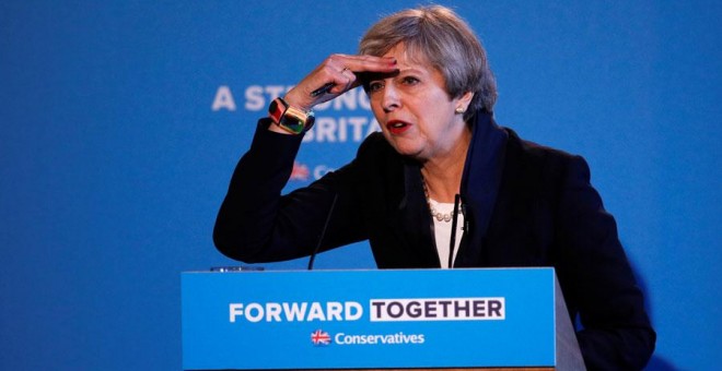 Theresa May, durante su rueda de prensa. REUTERS/Phil Noble