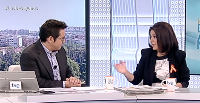 Momento en el que Sergio Martín pregunta a Adriana Lastra