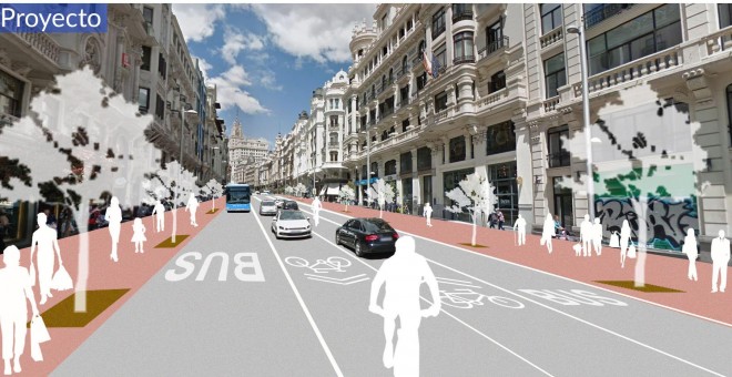 La Gran Vía ahora y tras la remodelación. /AYUNTAMIENTO DE MADRID