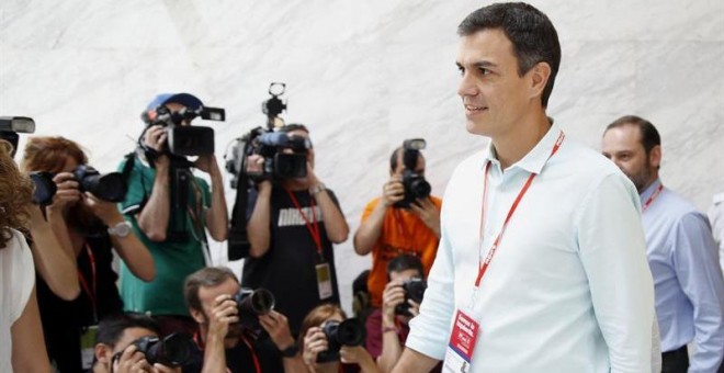 El líder del PSOE, Pedro Sánchez, tras la inauguración del Congreso Federal del PSOE. /EFE