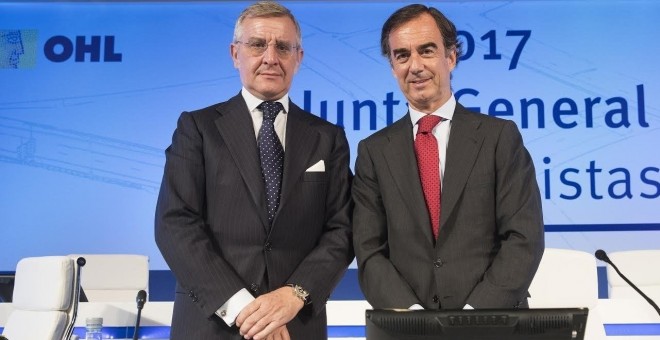 El consejero delegado de OHL, Tomás García Madrid, y el presidente de la compañía, Juan Villar-Mir de Fuentes. E.P.